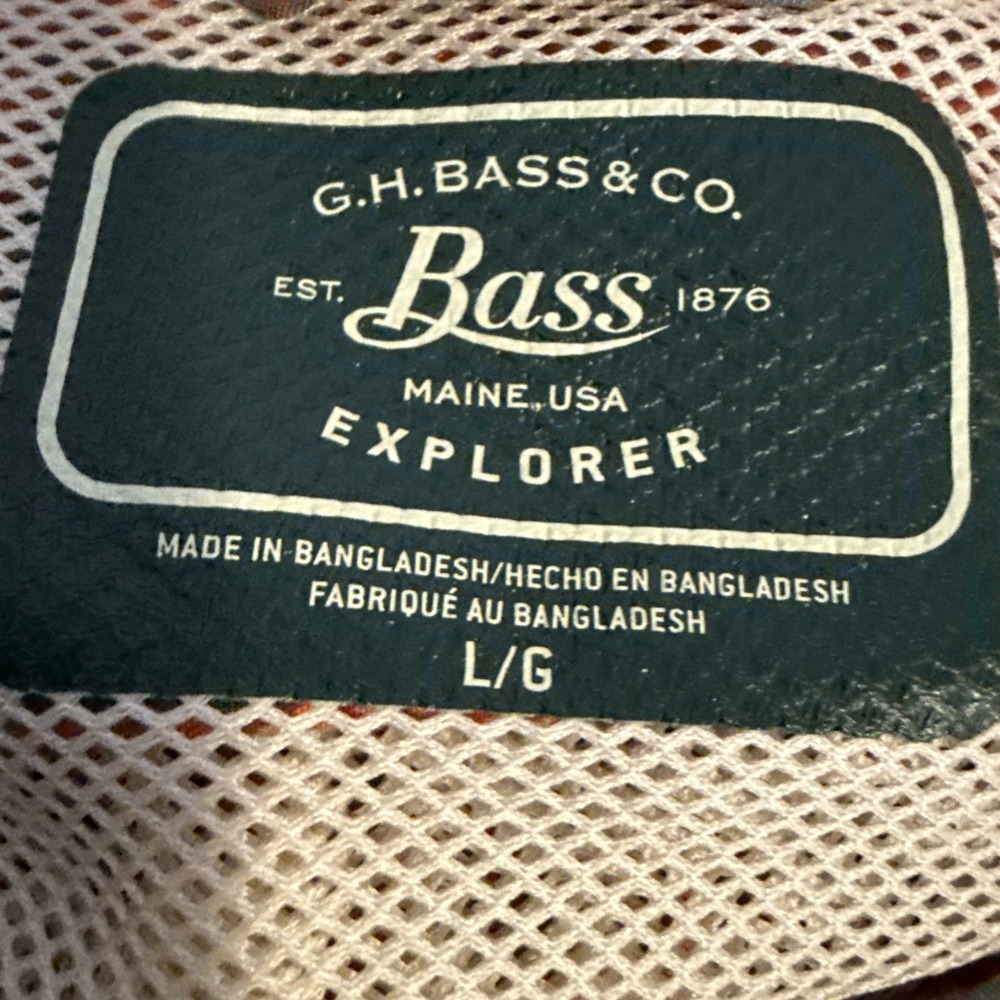GH Bass Explorer Series Shirt Adult L Orange Vented Hiking Fishing Outdoor Mens - Picture 5 of 8